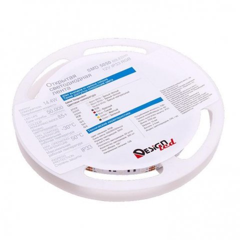 Светодиодная влагозащищенная лента DesignLed 14,4W/m 60LED/m 5050SMD разноцветный 5M 000603