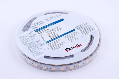 Светодиодная влагозащищенная лента DesignLed 14,4W/m 60LED/m 5050SMD теплый белый 5M 000519