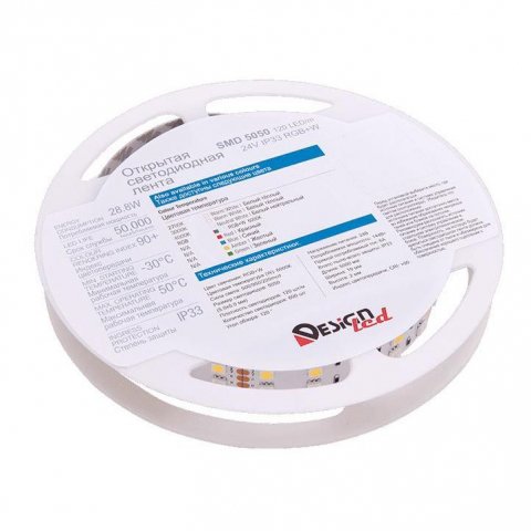 Светодиодная влагозащищенная лента DesignLed 28,8W/m 120LED/m 5050SMD разноцветный/холодный белый 5M 000514