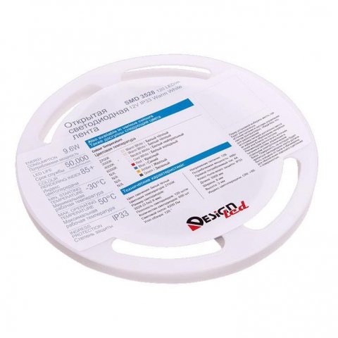 Светодиодная влагозащищенная лента DesignLed 9,6W/m 120LED/m 3528SMD теплый белый 5M 001487