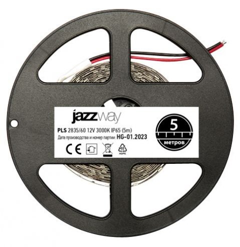Светодиодная влагозащищенная лента Jazzway 6W/m 60Led/m 2835SMD теплый белый 5M 2859037
