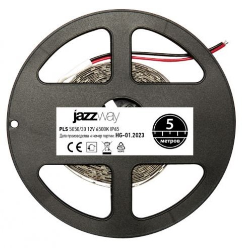 Светодиодная влагозащищенная лента Jazzway 7,2W/m 30Led/m 5050SMD холодный белый 5M 327552