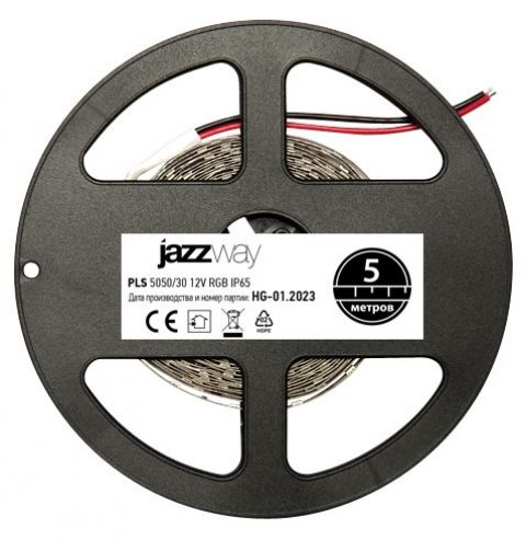 Светодиодная влагозащищенная лента Jazzway 7,2W/m 30Led/m 5050SMD разноцветная 5M 327637