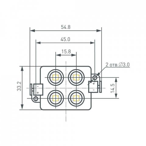 Светодиодный модуль Arlight ARL-LM5050-4L-12V Blue 020254
