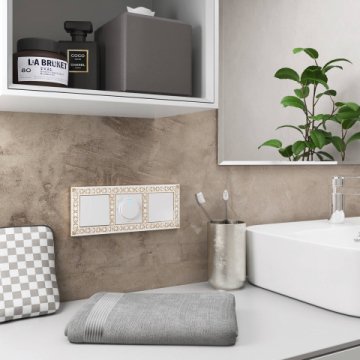 Рамка на 3 поста Werkel Antik белое золото W0031523 4690389158254