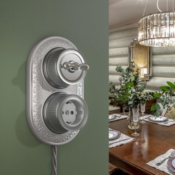 Переключатель Werkel одноклавишный Retro матовый хром WL19-01-03 4690389143397