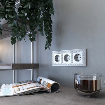 Рамка Werkel Antik на 3 поста матовый хром WL07-Frame-03 4690389145681