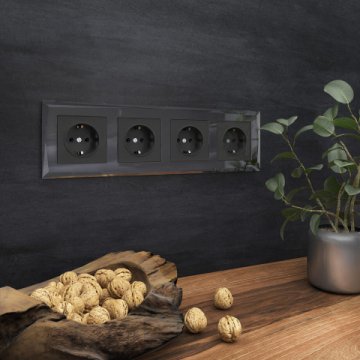 Рамка на 4 поста Werkel Diamant черный W0041208 4690389158841