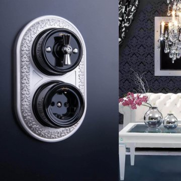 Переключатель-выключатель Werkel одноклавишный Retro черный W5612008 4690389166716