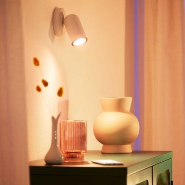 Лампа светодиодная диммируемая WiZ GU10 4,7W 2700-6500K прозрачная Wi-Fi BLE 50W GU10 927-65 TW 1PF/6 929002448302