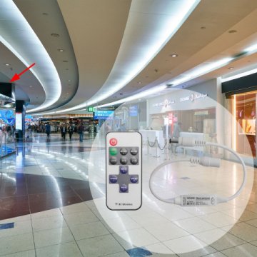 Мини-диммер для монохромной светодиодной ленты Apeyron с пультом 12/24V 04-10