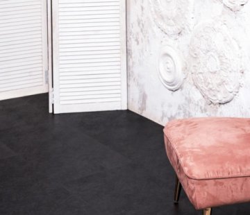 Клеевой виниловый пол Vinilam Ceramo Stone Glue 61607 Сланцевый черный