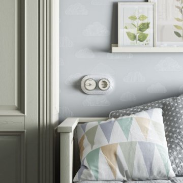 Выключатель двухклавишный на 4 положения Werkel Vintage слоновая кость матовый/хром W5822055 4690389183201