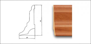 Плинтус Pedross Дуб без покрытия  70 х 15 х 2500 мм