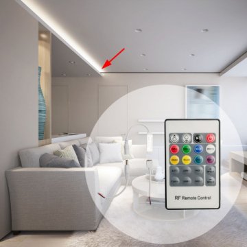 Мини-контроллер RGB Apeyron с пультом 12/24V 04-18