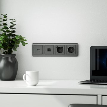 Накладка для телефонной розетки RJ11 Werkel Графит рифленый WL04-RJ-11-CP 4690389145926