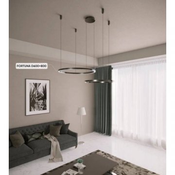 Подвесная люстра Crystal Lux FORTUNA SP123W LED D600+800 GOLD