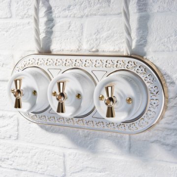 Переключатель-выключатель Werkel одноклавишный Retro белый W5612001 4690389166709