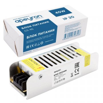 Блок питания Apeyron 12V 40W IP20 3A 03-46