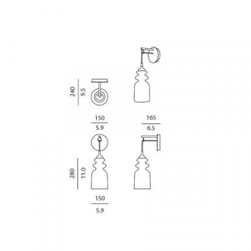 Бра Contardi Messalina Ap Bronze