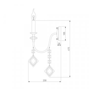 Бра Eurosvet Telao 10120/1 хром/дымчатый хрусталь Strotskis