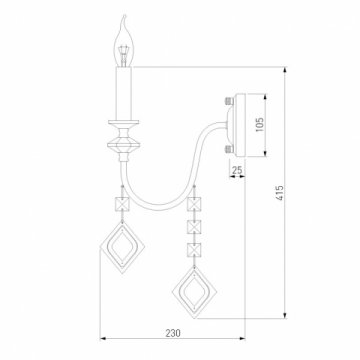 Бра Eurosvet Telao 10120/1 хром/дымчатый хрусталь Strotskis