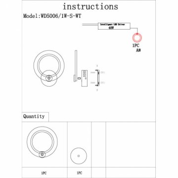 Бра Seven Fires Lejni WD5006/1W-S-WT