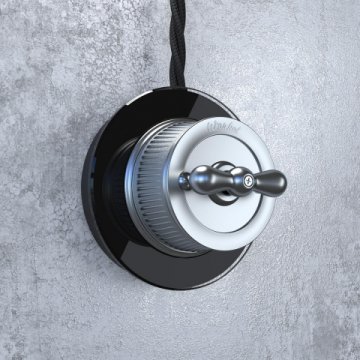 Выключатель Werkel на 4 положения двухклавишный Retro матовый хром WL19-01-05 4690389143427