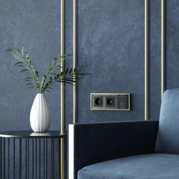 Рамка Werkel Baguette на 3 поста черный/латунь W0032852 4690389185809