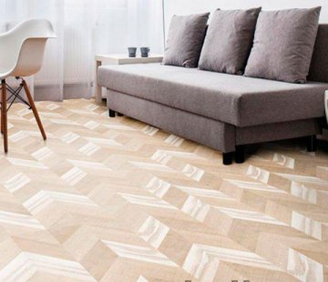 Клеевое напольное пробковое покрытие Corkstyle Chevron Creme