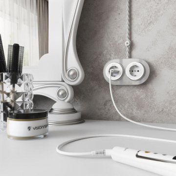 Розетка с заземлением Werkel Vintage белый матовый/хром W5871050 4690389174698