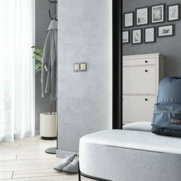 Выключатель двухклавишный проходной Werkel айвори матовый W1122062 4690389184697