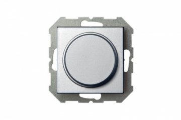 Диммер поворотно-нажимной Liregus Epsilon серебро 28-1812