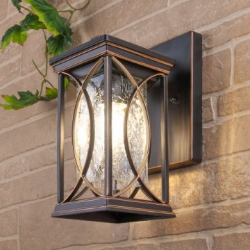 Уличный настенный светильник Elektrostandard Spica D черное золото GL 1026D a048172