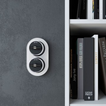 Выключатель двухклавишный на 4 положения Werkel Vintage черный матовый/хром W5822051 4690389183164