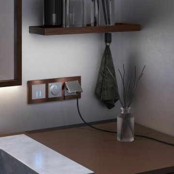 Сенсорный выключатель двухклавишный Werkel с подсветкой серебряный W4520006 4690389179563