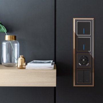 Выключатель одноклавишный с подсветкой Werkel черный матовый W1110108 4690389156656