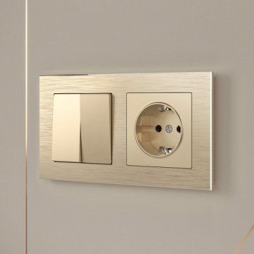 Розетка с заземлением Werkel шампань W1171011 4690389157363