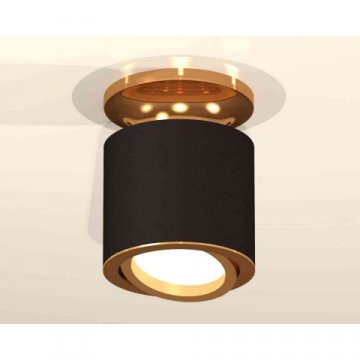 Комплект накладного светильника Ambrella light Techno Spot XS7402100 SBK/PYG черный песок/золото желтое полированное (N7929, C7402, N7004)