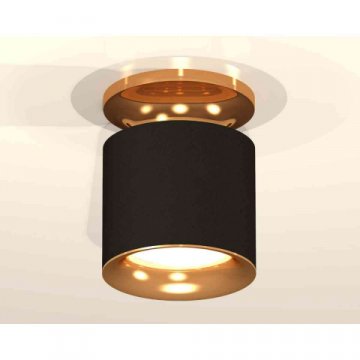 Комплект накладного светильника Ambrella light Techno Spot XS7402102 SBK/PYG черный песок/золото желтое полированное (N7929, C7402, N7014)