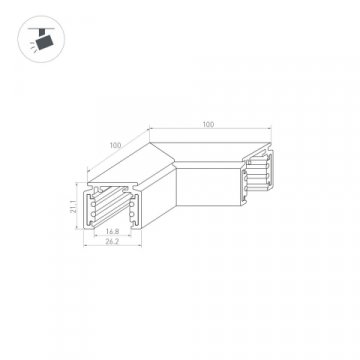 Коннектор L-образный внешний Arlight Mag-Orient-Con-2620-L90 037322