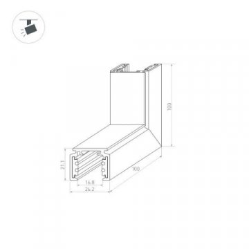 Коннектор L-образный внешний Arlight Mag-Orient-Con-2620-L90-EXT 036021
