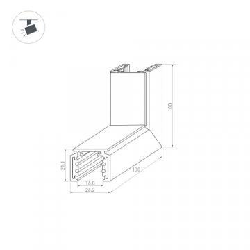 Коннектор L-образный внешний Arlight Mag-Orient-Con-2620-L90-EXT 037326