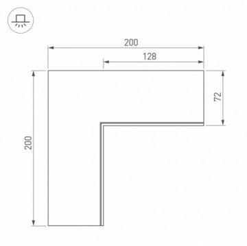 Коннектор L-образный внутренний Arlight SL-Linia55-Fantom 030130