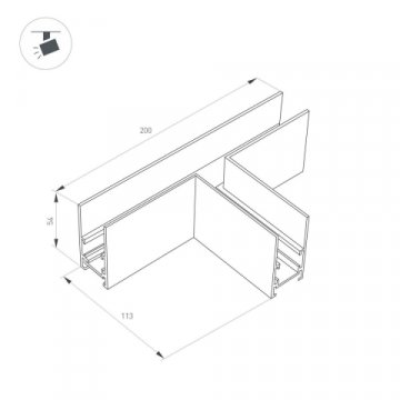 Коннектор T-образный Arlight Mag-Orient-Con-2652-T90 036807