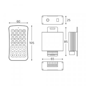 Контроллер RGB для светодиодной ленты Gauss Basic LED 12V 240W BT621