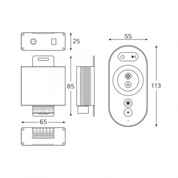 Контроллер RGB для светодиодной ленты Gauss Basic LED 12V 288W BT622
