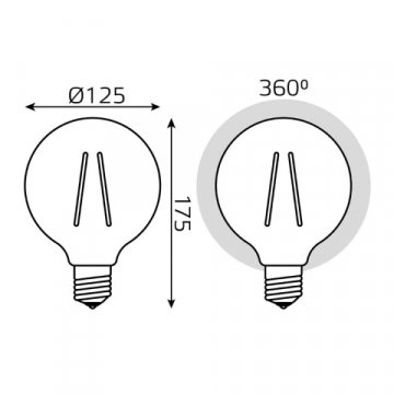 Лампа cветодиодная диммируемая Gauss E27 10W 2400K прозрачная 158802010-D