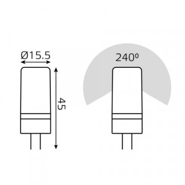 Лампа cветодиодная Gauss G4 5W 3000K прозрачная 18015