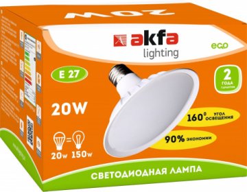 Лампа светодиодная Akfa Lighting E27 20W 6500K матовая FLUFO200065A